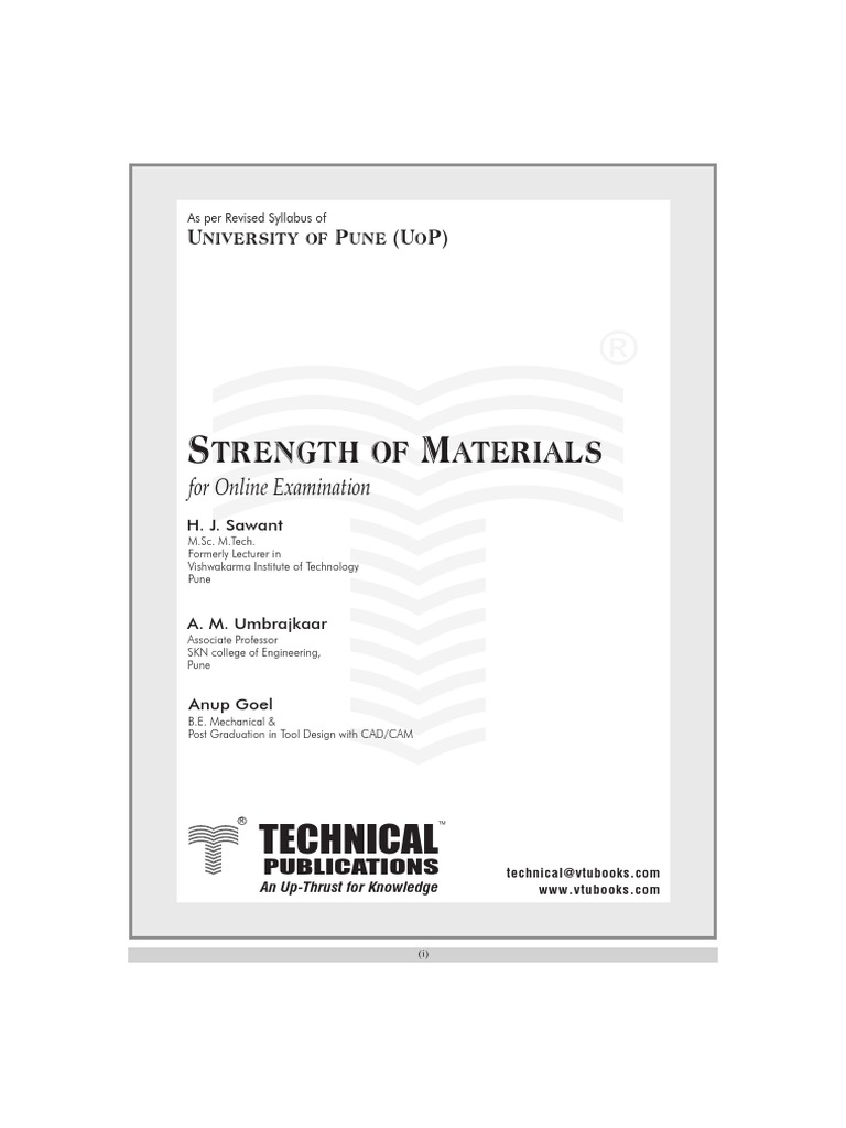 Strength of Materials: For Online Examination | PDF | Deformation ...