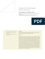 Control of Low-Inertia Power Systems: Florian D Orfler and Dominic Groß