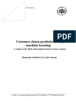Customer Churn Prediction Using Machine Learning: A Study in The B2B Subscription Based Service Context