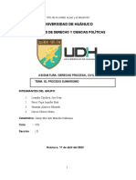 Proceso sumarísimo y asuntos contenciosos