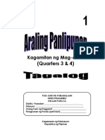 Araling Panlipunan Unang Pahina at Talaan NG Nilalaman Yunits 3 4