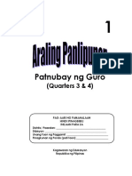 Araling Panlipunan Units 3 4 Font and Table of Contents