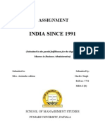 India Since 1991: Assignment