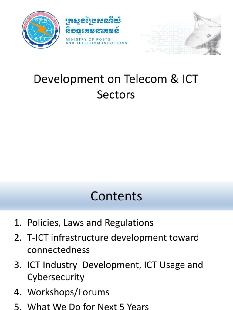 Report On Current Development of Telecom-ICTs in Cambodia (2018) | PDF ...