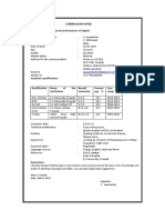 curriculum vitae format