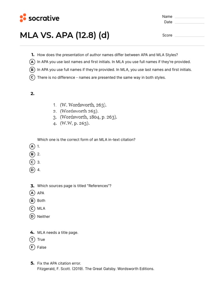 Quiz Mla Vs | PDF
