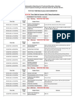 Time Table For Summer 2023 Theory Examination