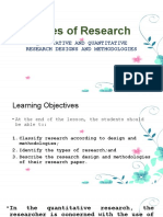 Types of Research: Qualitative and Quantitative Research Designs and Methodologies