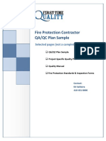 Fire Protection Contractor QA/QC Plan Sample: Selected Pages (Not A Complete Plan