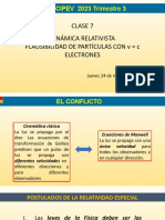 Clase 7 Dinámica Relativista Plausibilidad de Partículas Con V C Electrones