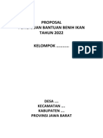 Proposal Pengajuan Bantuan Benih Ikan TAHUN 2022: Desa . Kecamatan . Kabupaten . Provinsi Jawa Barat