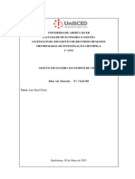 Universidade Aberta Isced Faculdade de Economia E Gestão Licenciatura em Gestão de Recursos Humanos Metodologia de Investigação Científica 1º ANO