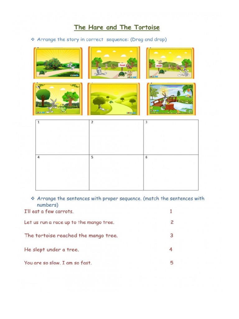 The Hare and Tortoise Worksheet | PDF