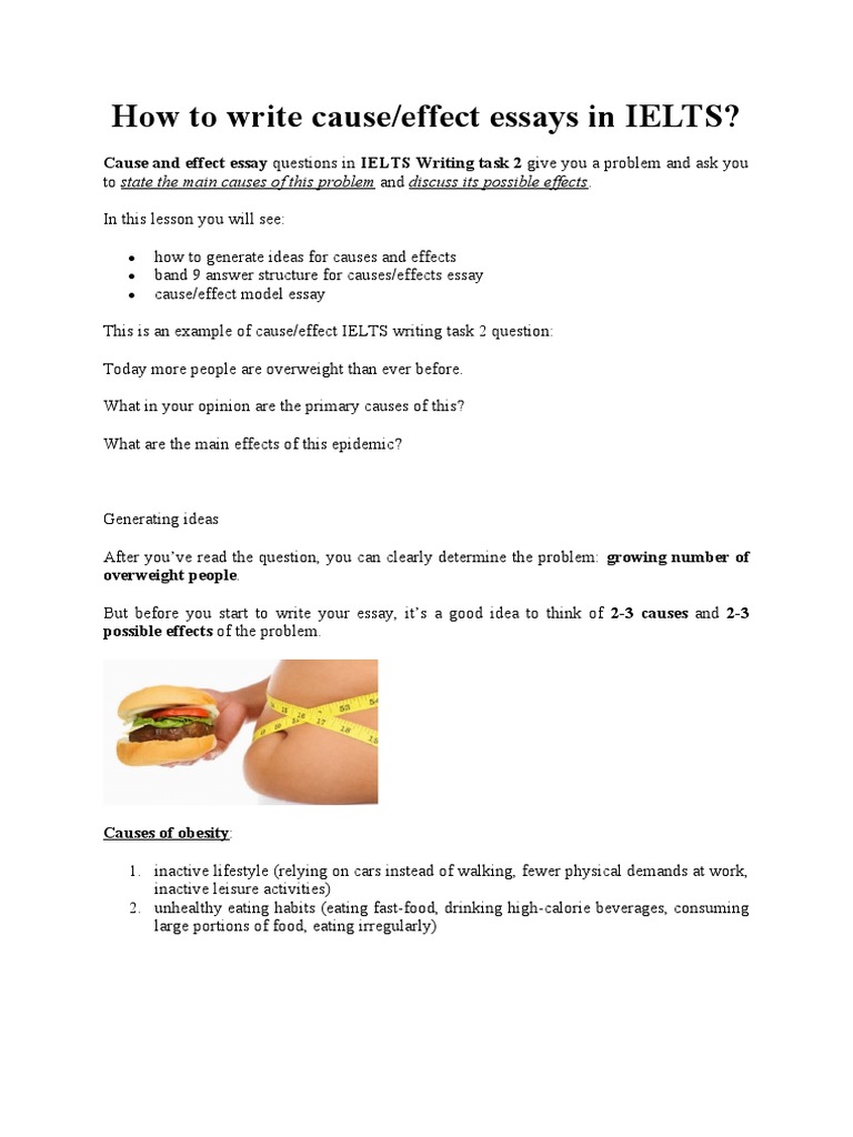 Cause and Effect Essay | Download Free PDF | Obesity | Overweight