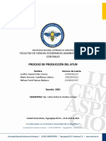 Proceso de Producción Del Atun: Facultad de Ciencias Económicas Administrativas Y Contables