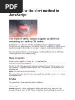 Alert Method in JavaScript