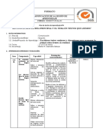 Formato Planificación de La Sesión de Aprendizaje Versión: 03 "Reconocecmos La Idea Principal Y El Tema en Textos Que Leemos"