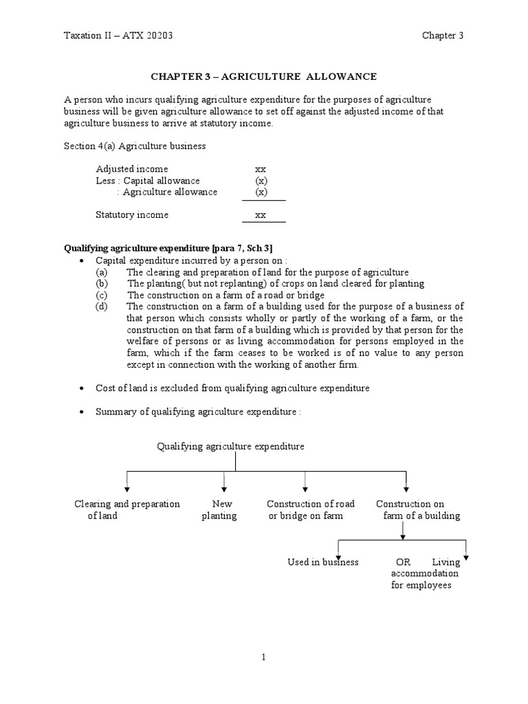 Chapter 3 Agriculture Allowance PDF