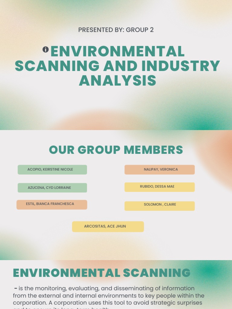 Environmental Scanning and Industry Analysis | PDF | Military ...