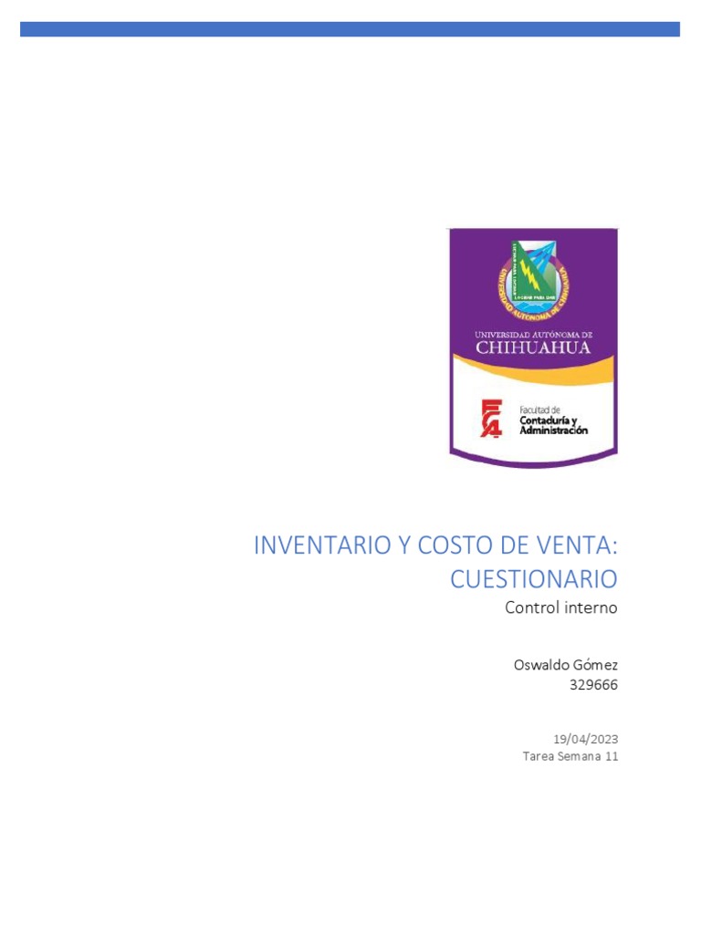 Control de Inventarios y Ventas | PDF | Contabilidad | Inventario