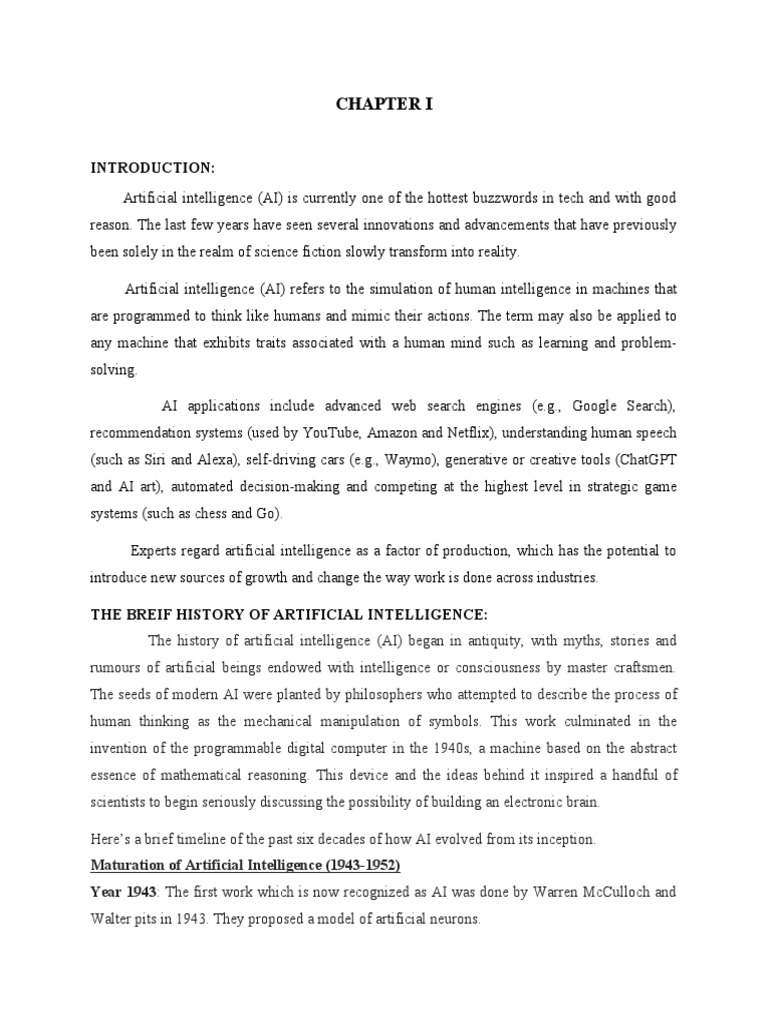 Maturation of Artificial Intelligence (1943-1952) Year 1943: The First ...