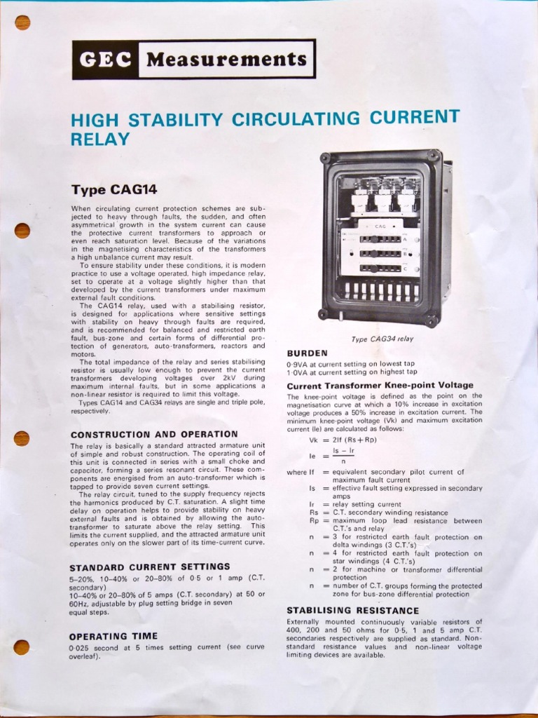 CAG14 Relay Wiring and Operation Guide | PDF | Relay | Computer Engineering
