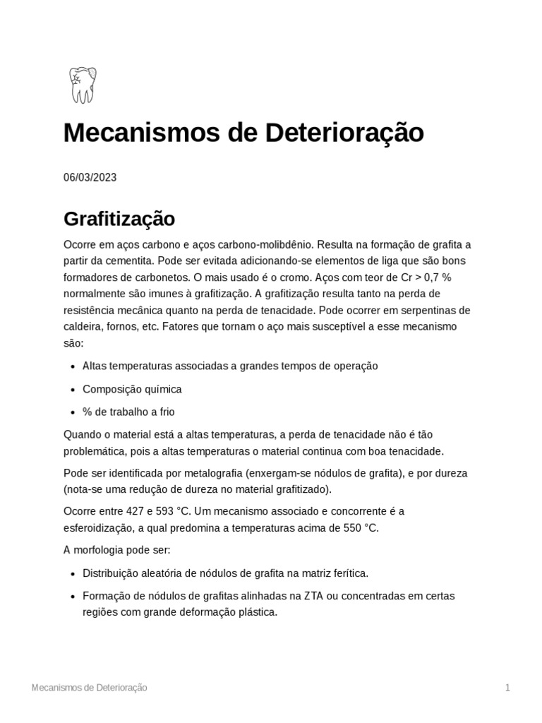 Mecanismos de Deterioração-1 | PDF | Aço | Fadiga (Engenharia)