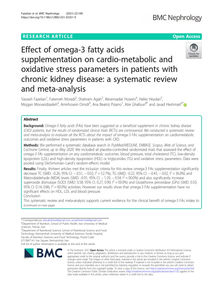 Review 1 | PDF | Omega 3 Fatty Acid | Chronic Kidney Disease