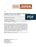 Solubility Measurement Method and Mathematical Modeling in Supercritical Fluids