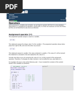 Operators: Assignment Operator ( )