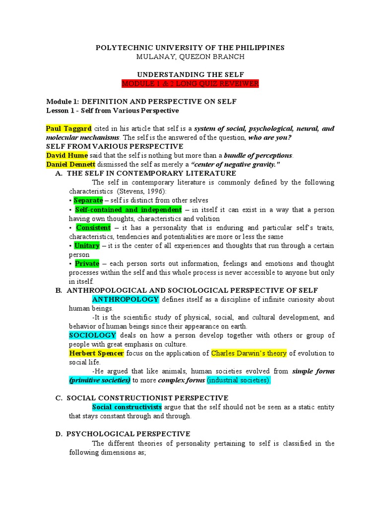 Understanding The Self Reviewer | PDF | Id | Self Esteem