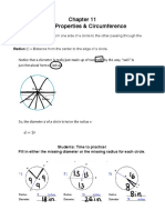 Circle Properties & Circumference: Diameter (D) Distance From One Side of A Circle To The Other Passing Through The