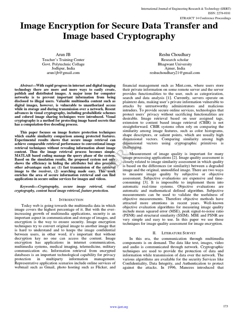 Image Encryption Techniques for Data Security | PDF | Encryption ...
