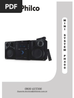 MANUAL COM ESQUEMA MINI SISTEM PHILCO MOD. PH400 VERSÃO A