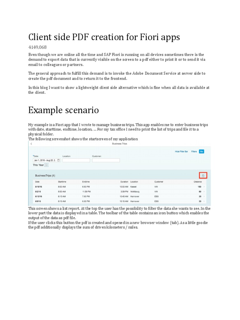 Client-Side PDF Creation in Fiori Apps | PDF | Java Script | Web ...