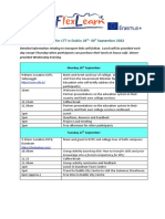 Flexlearn Draft Itinerary For Dublin LTT 26t To 30th September 2022