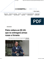 Petro Reitera en EE - UU. Que No Entregará Armas Rusas A Ucrania