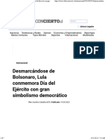 Desmarcándose de Bolsonaro, Lula Conmemora Día Del Ejército Con Gran Simbolismo Democrático