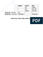 ICL Ai&Dl Cisco RM 02.05.23 IWT 03.05.23 IWT 04.05.23 05.05.23 AR/VR 06.05.23 Flutter Firebase Practical Time Table April 2023