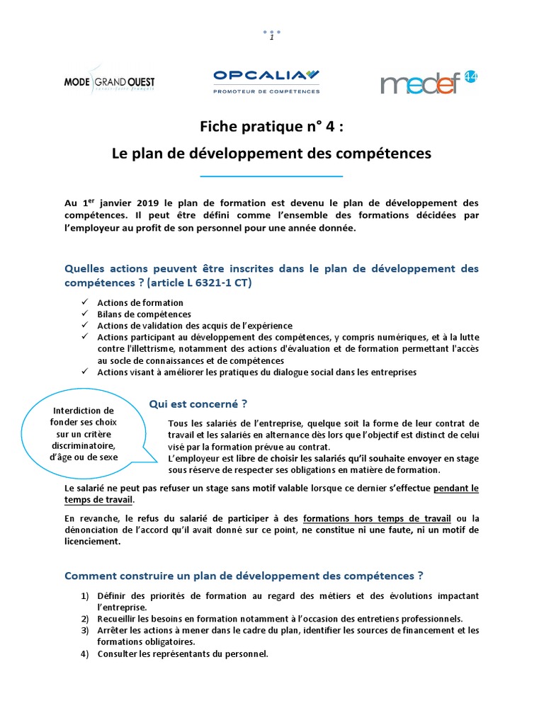 Modèle de plan de développement des compétences | PDF | Temps de ...