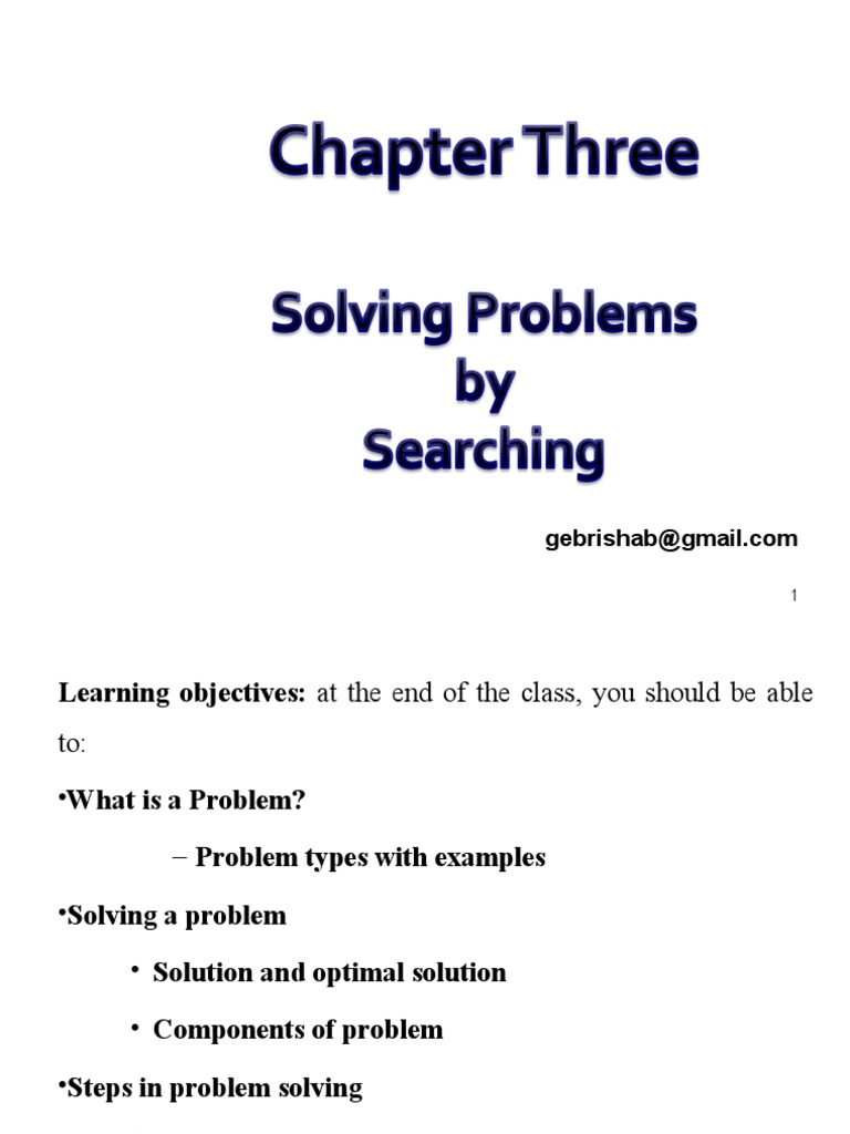 Chapter 3 - Solving Problems by Searching Concise1 | PDF | Theoretical ...