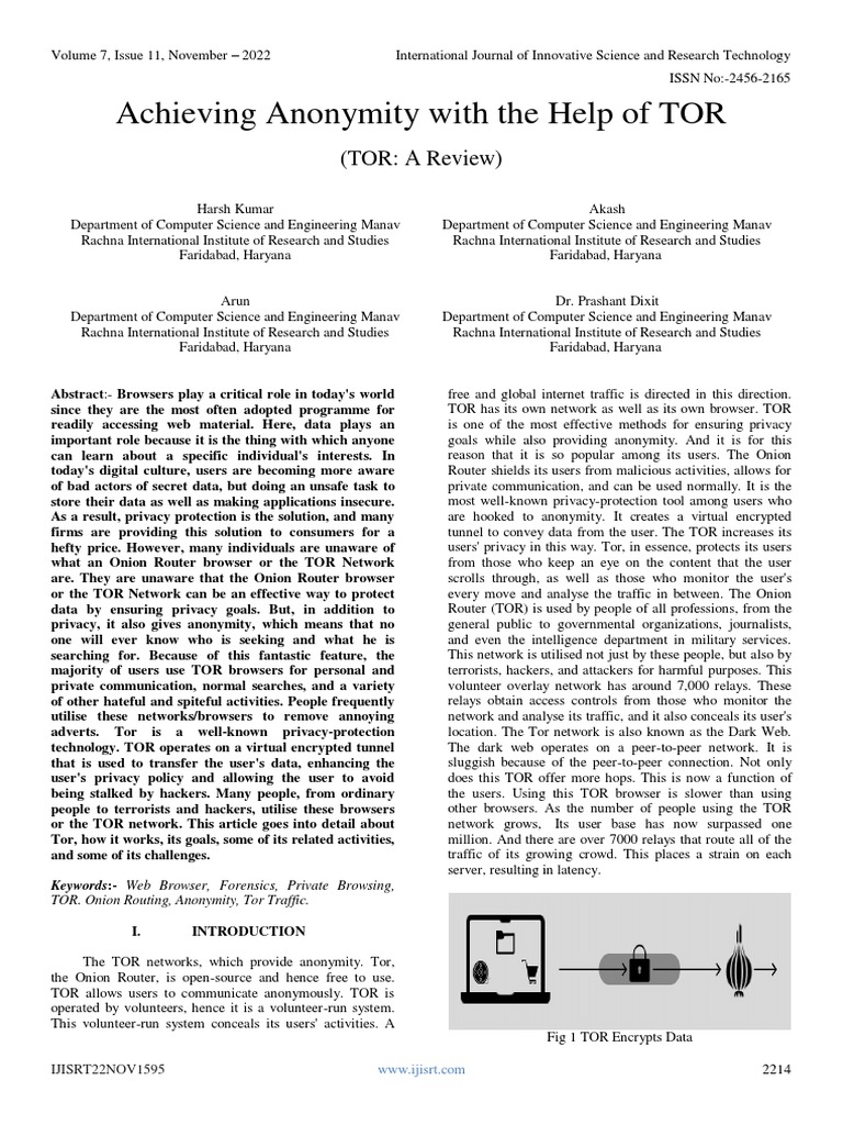 Achieving Anonymity With The Help of TOR | PDF