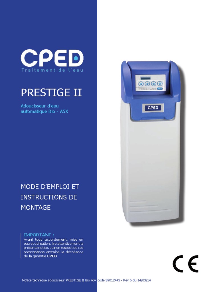 Notice Technique Adoucisseur Prestige II PDF (plomberie — free download