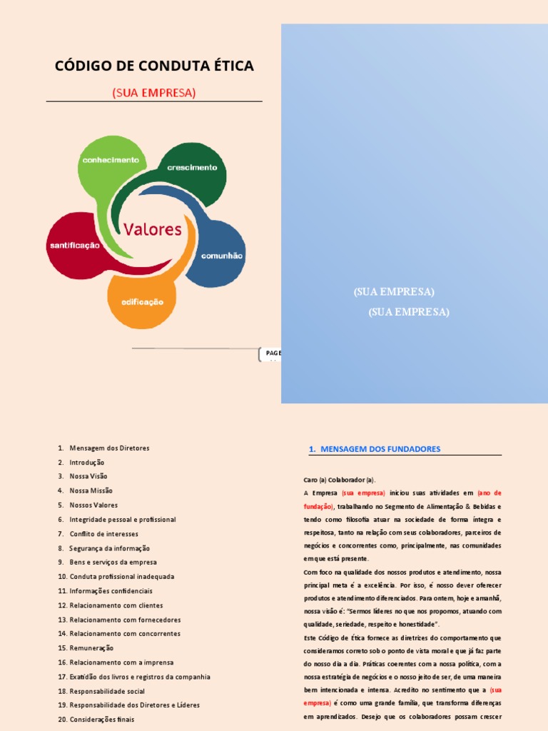 Código de Conduta Ética da Empresa | PDF | Discriminação | Moralidade
