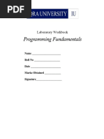 Programming Fundamentals: Laboratory Workbook