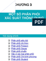 Chương 3: Một Số Phân Phối Xác Suất Thông Dụng