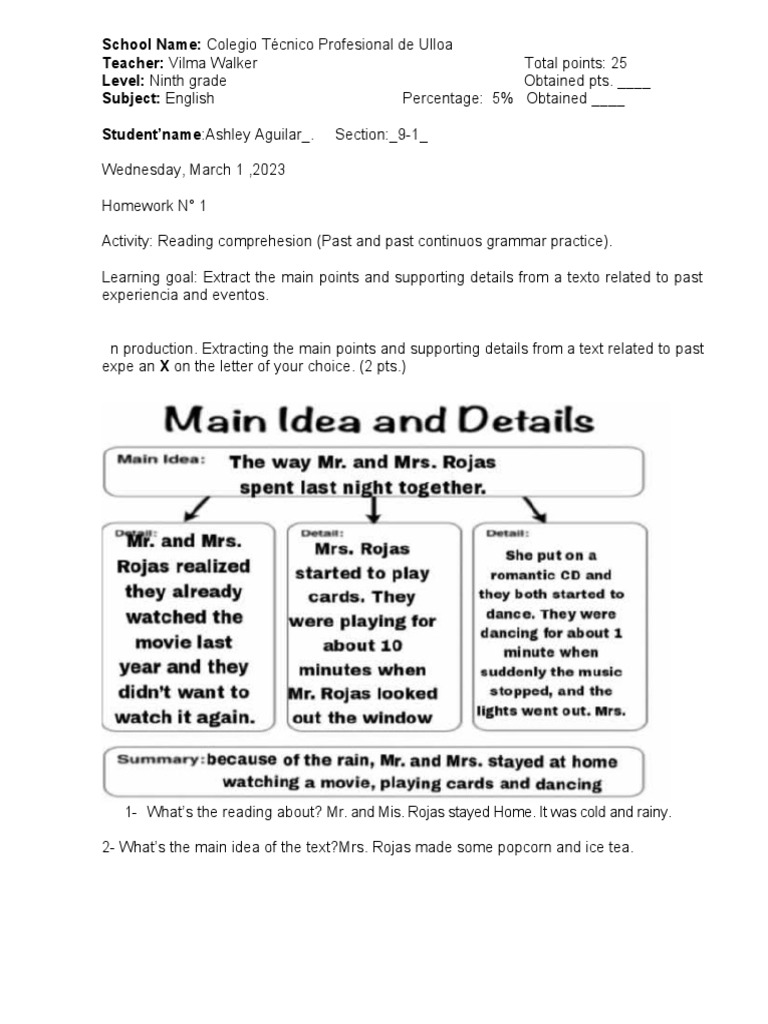 Homework #1 Ninth Grade Time To Have Fun 2023 | PDF