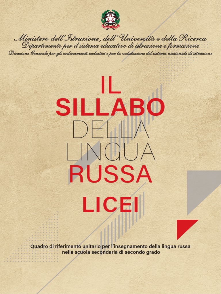 Sillabo Della Lingua Russa Per Licei | PDF
