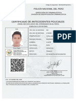 Certificado de Antecedentes Policiales: Policía Nacional Del Perú