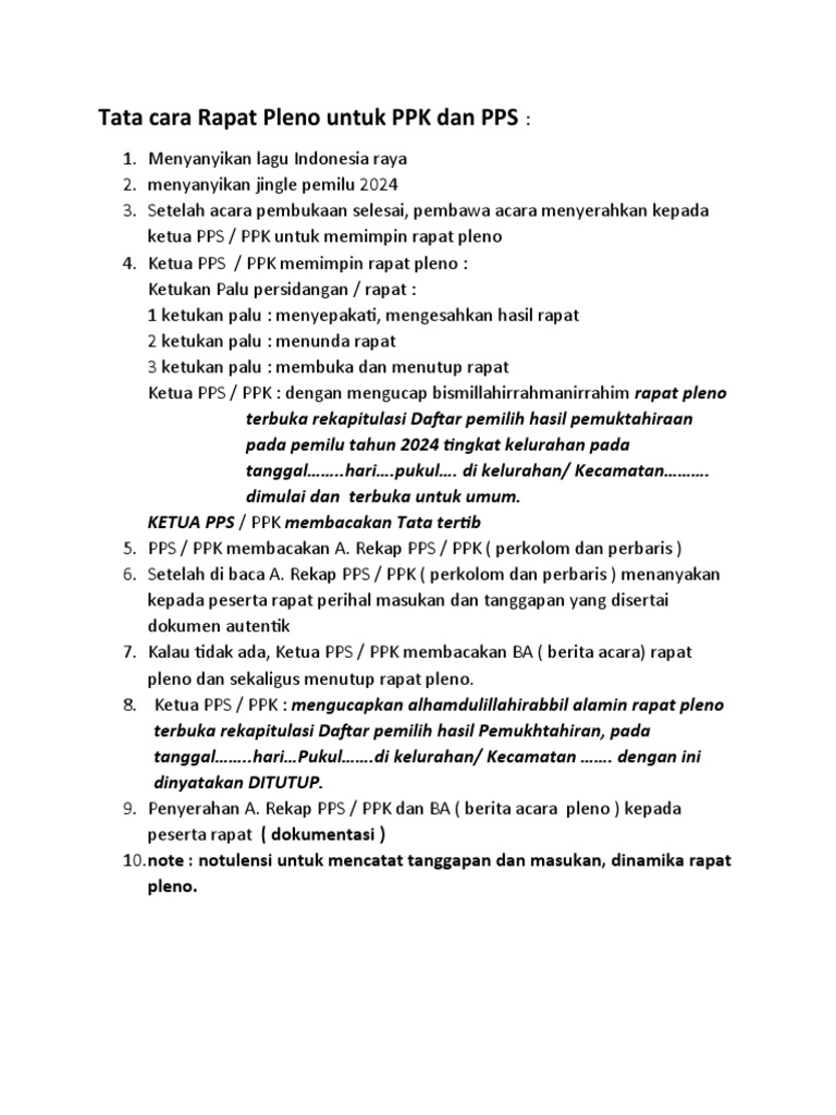 Tata Cara Pleno Dphp Ppk Pps Pdf